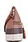 COLOR BLOCK PLAID CHECK CROSSBODY BAG
