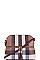 COLOR BLOCK PLAID CHECK CROSSBODY BAG