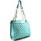 Fancy Quilted Chain Handle Tote with Matching Wallet