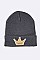 Trendy Sequin Crown Iconic Patch Beanie LA-MKH3514A