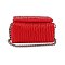 Chevron Pleated Chain Link Boxy Satchel
