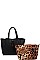 2 IN 1SATCHEL WITH LEOPARD PRINT INSIDE BAG