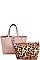 2 IN 1SATCHEL WITH LEOPARD PRINT INSIDE BAG
