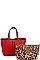 2 IN 1SATCHEL WITH LEOPARD PRINT INSIDE BAG