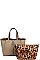 2 IN 1SATCHEL WITH LEOPARD PRINT INSIDE BAG