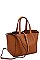2 IN 1SATCHEL WITH LEOPARD PRINT INSIDE BAG