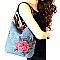 CJF014-LP Flower and Ethnic Embroidery Linen Hobo