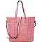 Fashionable Woven Detail Rustic 2 Way Tall Tote MH-CJF046