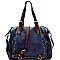 CHILLX Hematit-Tone Studded Large 2-Way Satchel MH-CJF062