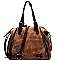 CHILLX Hematit-Tone Studded Large 2-Way Satchel MH-CJF062