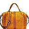 Woven Detail Perforated Rustic Large Satchel MH-CJF065