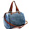 Perforated 2Tone Rustic Boston 2Way Bag