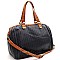 Perforated 2Tone Rustic Boston 2Way Bag