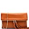 CL0141-LP Long Tassel Accent Fold-Over Clutch Crossbody