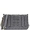 CLA46506-LP Madison West Unique Laser-cut Flap Clutch Cross Body