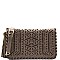 CLA46506-LP Madison West Unique Laser-cut Flap Clutch Cross Body