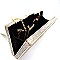 CLR56032-LP Starlet Snake Print Rhinestone Metal Frame Clutch