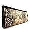 Snake Print Embossed Clasped Clutch