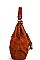 CHIC TEXTURED PU LEATHER DESIGNER FASHION DOUBLE TASSEL LONG STRAP HOBO BAG JYCMS-002