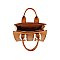 SOFT LEATHER HANDLE STITCH DETAIL TOTE