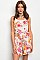 Sleeveless Floral Print Smock Waist Romper - Pack of 6 Pieces