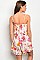 Sleeveless Floral Print Smock Waist Romper - Pack of 6 Pieces