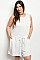 Plus Size Round Neck Sleeveless Romper With Smock And Tie Up Waist - Pack of 5 Pieces