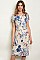 Front Gathered Scoop Neck Floral Midi Dress - Pack of 6 Pieces