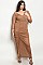 Plus Size Long Sleeve Mesh Maxi Dress - Pack of 6 Pieces