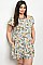 Plus Size Olive Floral Print Romper - Pack of 6 Pieces