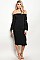 Drop Sleeve Off the Shoulder Fitted Midi Dress - Pack of 6 Pieces