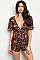 Short Sleeve V-neck Floral Print Romper - Pack of 6 Pieces