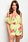 Drop Sleeves Floral Prints Laced Romper  - Pack of 6 Pieces