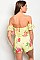 Drop Sleeves Floral Prints Laced Romper  - Pack of 6 Pieces