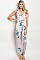 Sleeveless Plunging Neckline Floral Print Jumpsuit - Pack of 6 Pieces