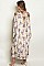 Long Sleeve Side Slit Floral Velvet Maxi Dress - Pack of 6 Pieces
