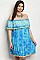 Plus Size Off the Shoulder Ruffled Tie Dye Tunic Dress - Pack of 6 Pieces