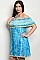 Plus Size Off the Shoulder Ruffled Tie Dye Tunic Dress - Pack of 6 Pieces