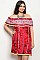 Plus Size Off the Shoulder Ruffled Tie Dye Tunic Dress - Pack of 6 Pieces