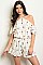 Short Sleeve Cold Shoulder Floral Print Ruffle Romper - Pack 6 Pieces