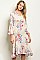 Bell Sleeves Floral Print Midi Dress - Pack of 6 Pieces
