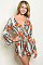 Long Bell Sleeve Crochet Trim Floral Print Romper - Pack of 6 Pieces