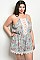 Plus Size Sleeveless Crochet Trim Floral Romper - Pack of 6 Pieces