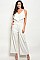 Sleeveless V-neck Ruffle Detail Smock Waist Soft Jersey Jumpsuit - Pack of 6 Pieces