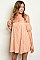 Lace peach Off The Shoulder Dress - Pack of 6 Pieces
