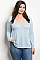 Plus Size Twisted Open Back Long Sleeves Top - Pack of 6 Pieces