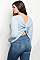 Plus Size Twisted Open Back Long Sleeves Top - Pack of 6 Pieces