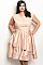 Plus Size Sleeveless V-neck Ruffled Taffeta Dress - Pack of 6 Pieces