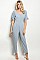 V-neck Fitted Waist Button Top Jumpsuit - Pack of 6 Pieces