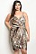 Plus Size Sleeveless V-neck Draped Leopard Print Dress - Pack of 6 Pieces